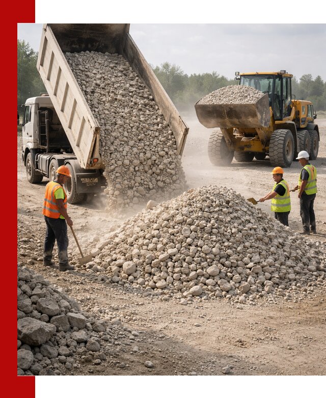 Доставка известнякового щебня фр. 40-70 в Мариинске
