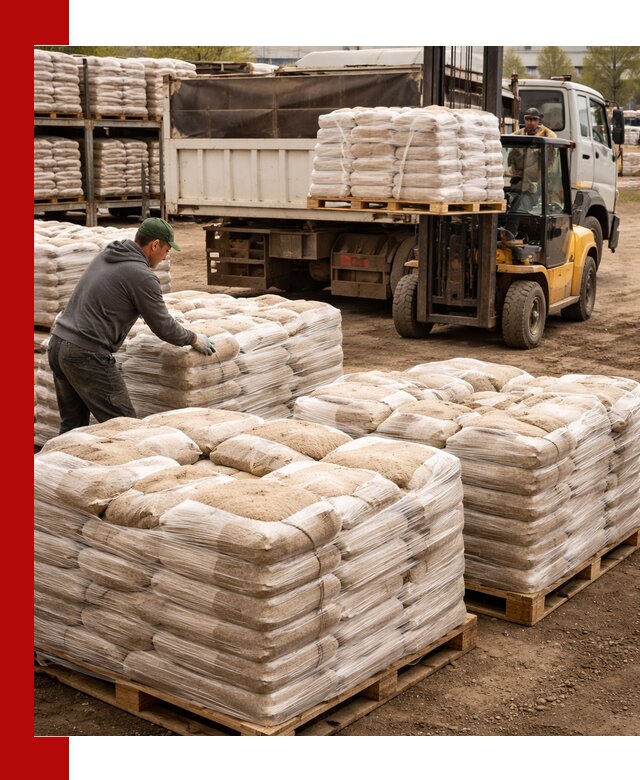 Карьерный песок в мешках с доставкой в Мариинске