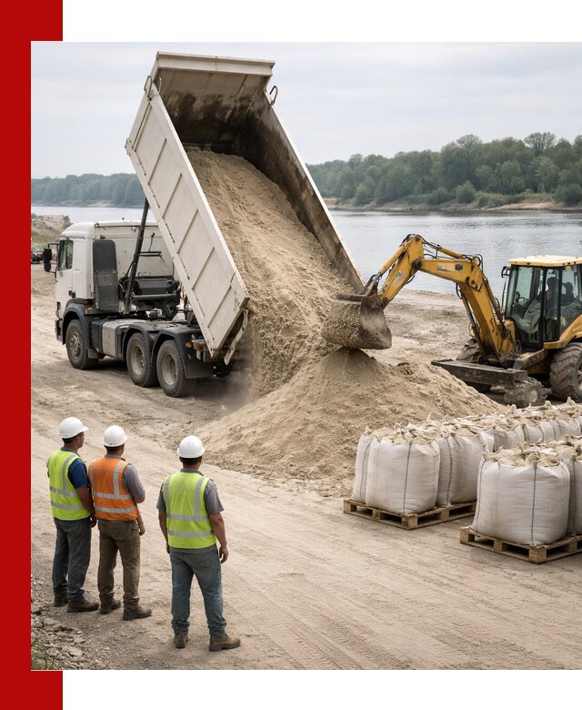 Доставка речного песка в Мариинске самосвалами и погрузкой