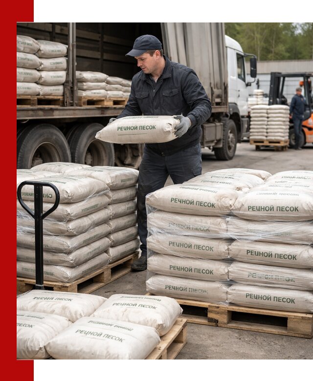 Речной песок в мешках с доставкой в Мариинске
