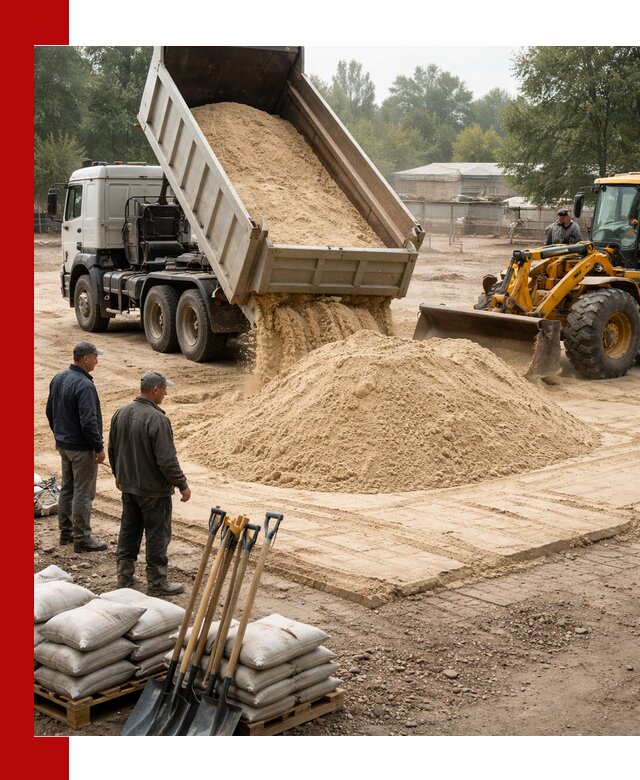 Доставка мытого песка в Мариинске с самосвалами по выгодной цене