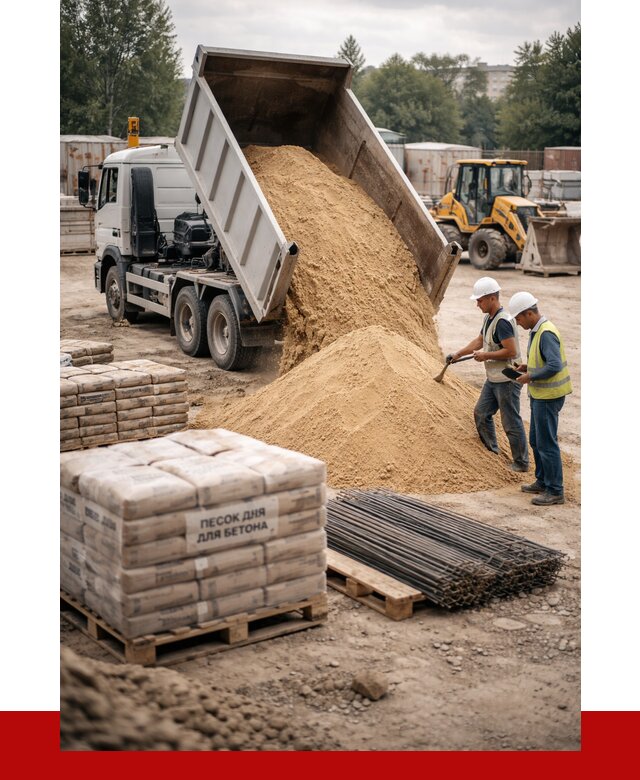 Песок для бетона в Мариинске от 2550 р. с доставкой, ПРОНЕРУДМрн