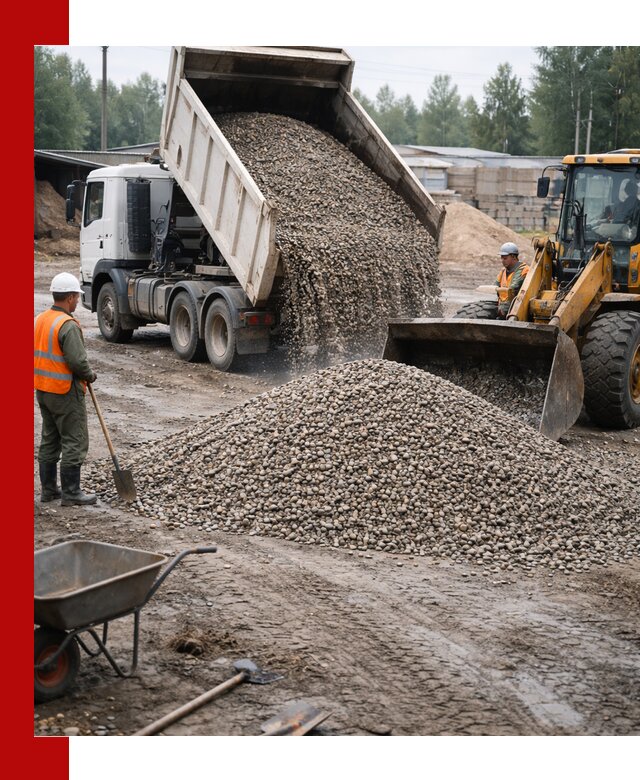 Мытый гравий с доставкой в Мариинске от карьера до участка