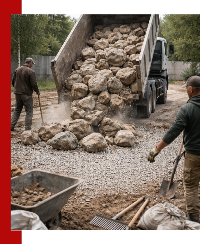 Доставка и укладка булыжника в Мариинске