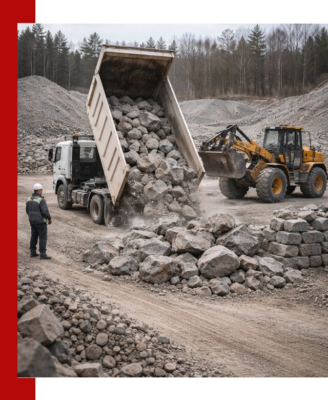 Доставка и продажа бутового гранитного камня в Мариинске