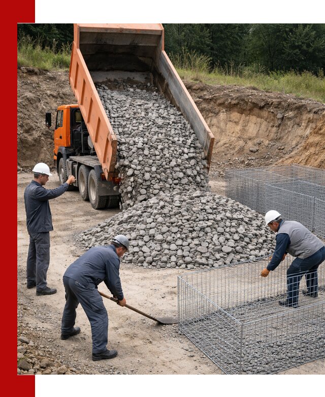 Камень для габионов с доставкой в Мариинске быстро и надёжно