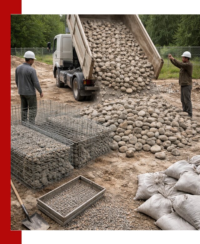 Камень для габионов фракция 70–151 в Мариинске