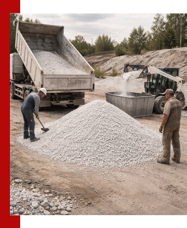 Доставка и продажа белой мраморной крошки в Мариинске