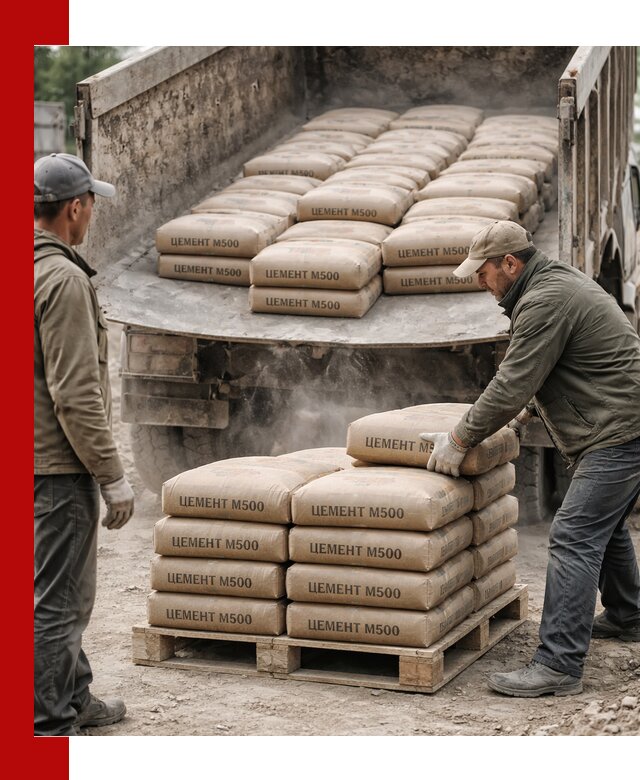 Цемент М500 с доставкой самосвалом в Мариинске