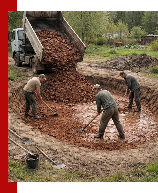 Купить качественную глину для пруда в Мариинске