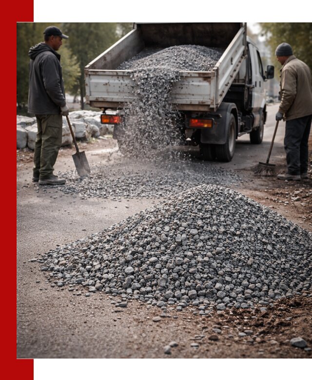 Гранитная крошка для посыпки дорог и тротуаров в Мариинске