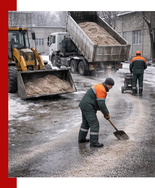 Реагент против гололеда с доставкой и нанесением в Мариинске