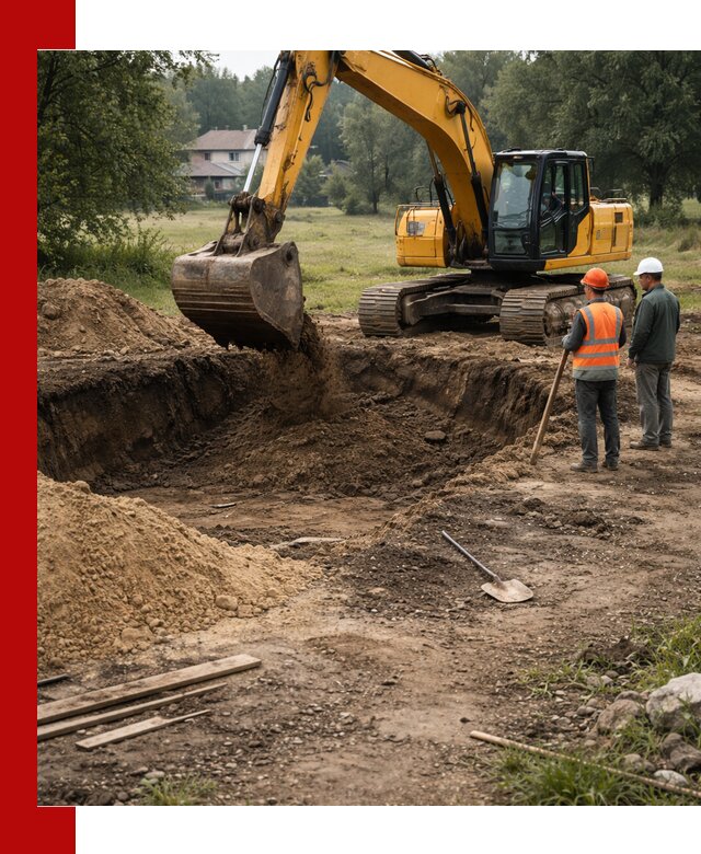 Рытье котлована под фундамент в Мариинске (быстро и недорого)