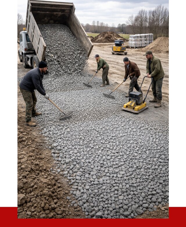 Устройство щебеночной подушки в Мариинске от 4589 р. ПРОНЕРУДМрн