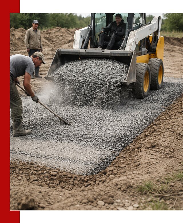Устройство щебеночной подушки в Мариинске для дорог и фундаментов